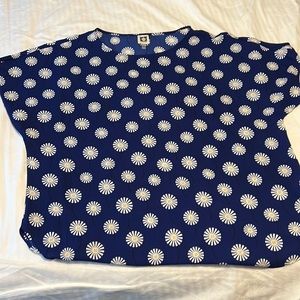 Anne Klein daisy rayon blouse